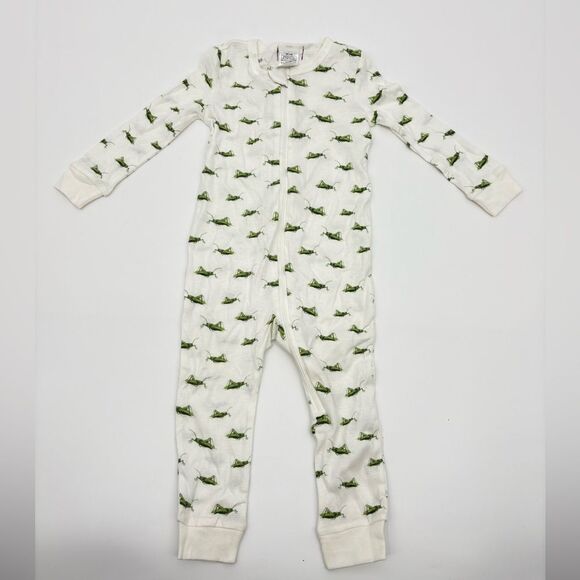NWT | milkbarn | Kids White and Green grasshopper pajamas | 12-18 months - Picture 1 of 7